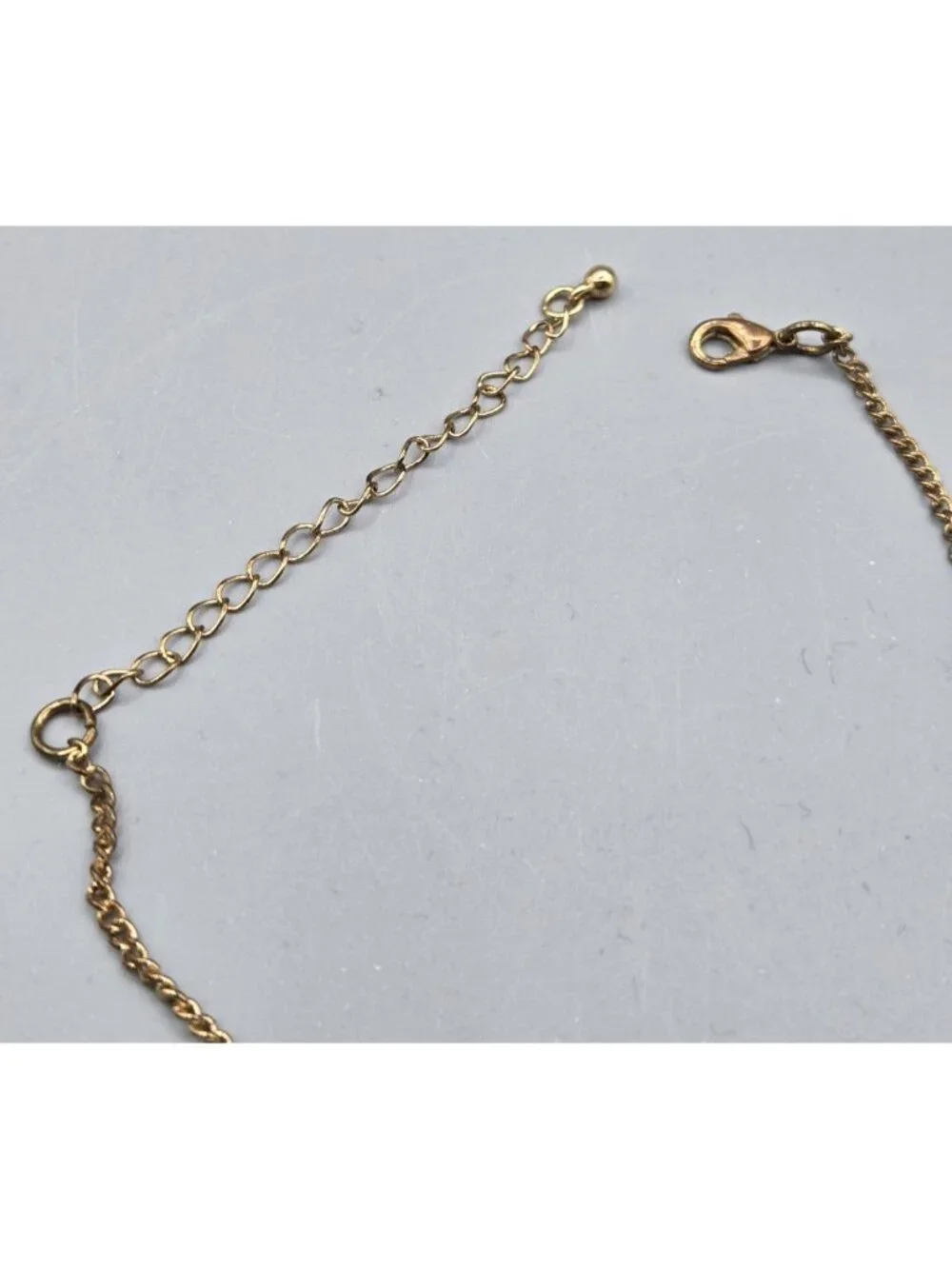 Multi Gold Tone Necklace Metal Sticks Fringes Fancy Bib 16 in with 3 in Extender - Picture 4 of 5